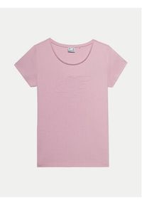 4f - 4F T-Shirt 4FWSS24TTSHF1163 Różowy Slim Fit. Kolor: różowy. Materiał: bawełna