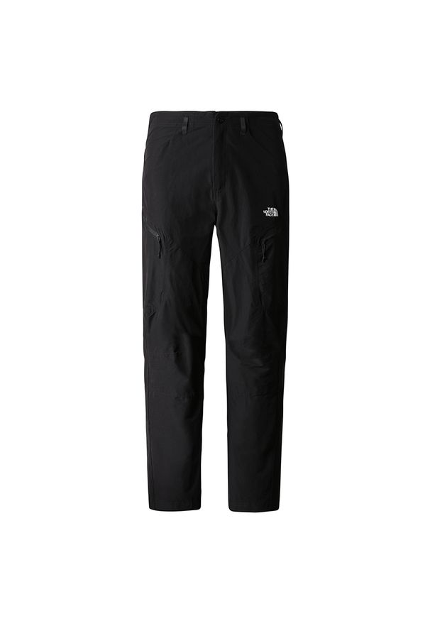 Spodnie The North Face Exploration Reg Tapered 0A7Z96JK31 - czarne. Kolor: czarny. Materiał: elastan, materiał, skóra, nylon. Sport: turystyka piesza