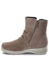Szare Botki G-Comfort Ocieplane Buty Damskie. Okazja: na co dzień. Zapięcie: zamek. Kolor: szary. Materiał: futro, skóra. Wzór: aplikacja. Obcas: na obcasie. Styl: casual, elegancki. Wysokość obcasa: niski