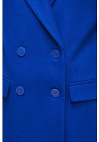 medicine - Medicine płaszcz z domieszką wełny kolor niebieski przejściowy dwurzędowy. Kolor: niebieski. Materiał: wełna. Wzór: gładki. Styl: klasyczny #5