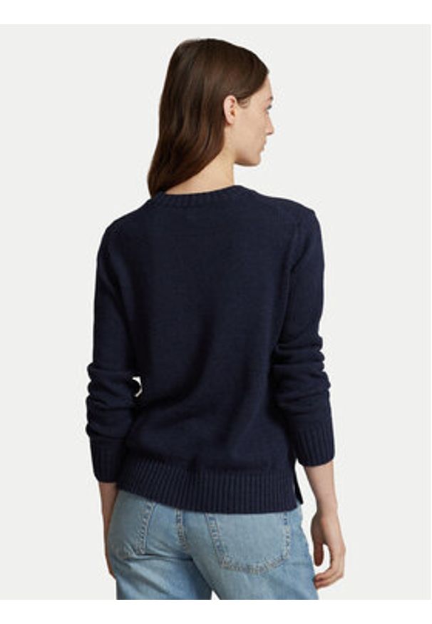 Polo Ralph Lauren Sweter 211927070001 Granatowy Relaxed Fit. Typ kołnierza: polo. Kolor: niebieski. Materiał: bawełna