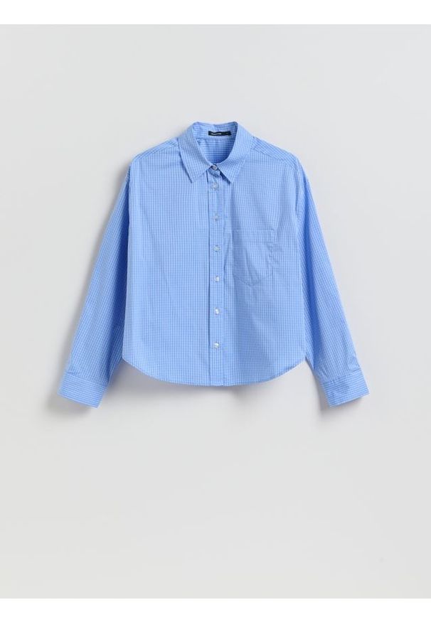 Reserved - Koszula w kratkę - jasnoniebieski. Kolor: niebieski. Materiał: tkanina, bawełna. Wzór: kratka
