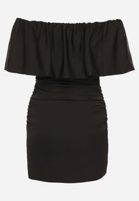 Born2be - Czarna Dopasowana Sukienka Koktajlowa Hiszpanka Vices Awilisa. Typ kołnierza: dekolt hiszpanka. Kolor: czarny. Sezon: lato. Styl: wizytowy #4