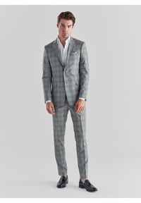 Pako Lorente - PAKO LORENTE – Szare spodnie garniturowe P21WF-6G-070-S. Okazja: na komunię. Kolor: szary. Wzór: kratka. Sezon: lato. Styl: elegancki #4
