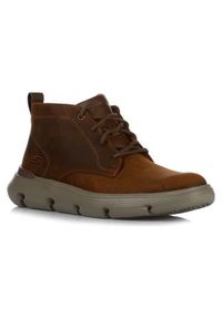 skechers - Buty do chodzenia męskie Skechers Garza Fontaine. Kolor: brązowy. Materiał: skóra. Szerokość cholewki: normalna. Sport: turystyka piesza #1