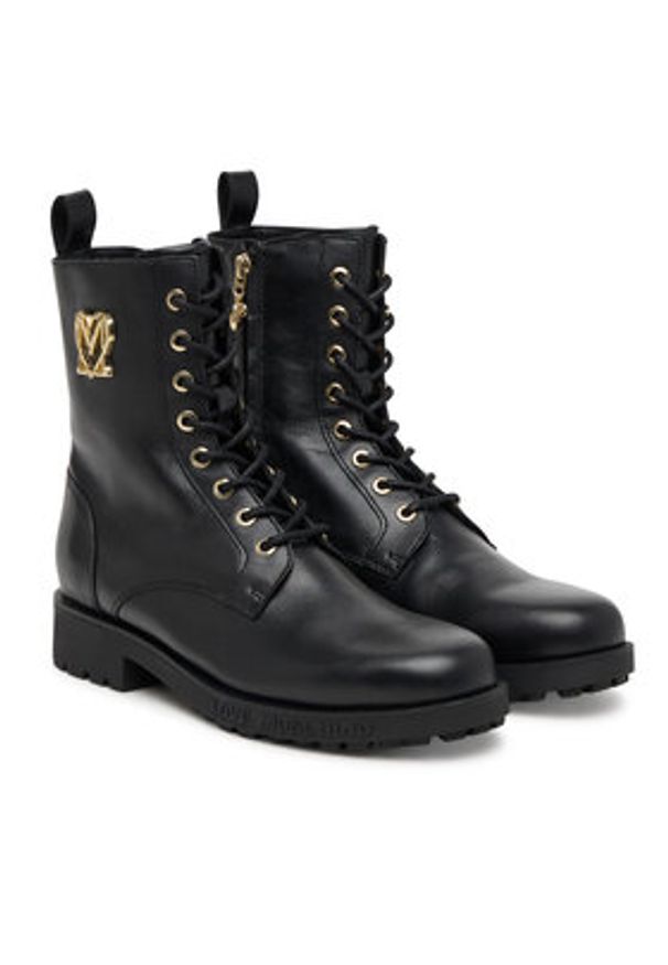 Love Moschino - LOVE MOSCHINO Trzewiki JA24254G0NIA0000 Czarny. Kolor: czarny. Materiał: skóra