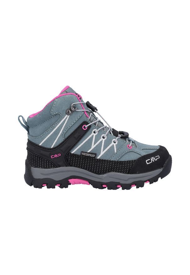 Dzięcięce buty trekkingowe CMP Rigel Waterproof. Kolor: szary, fioletowy, wielokolorowy. Materiał: syntetyk, materiał. Styl: sportowy. Sport: turystyka piesza