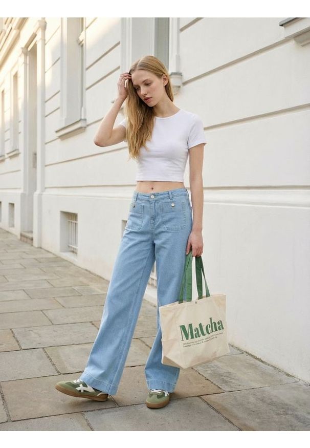 Sinsay - Bawełniana koszulka - biały. Kolor: biały. Materiał: bawełna