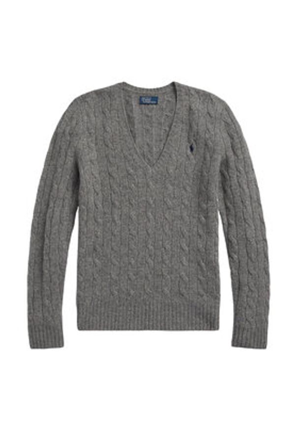Polo Ralph Lauren Sweter 211910422013 Szary Regular Fit. Typ kołnierza: polo. Kolor: szary. Materiał: wełna