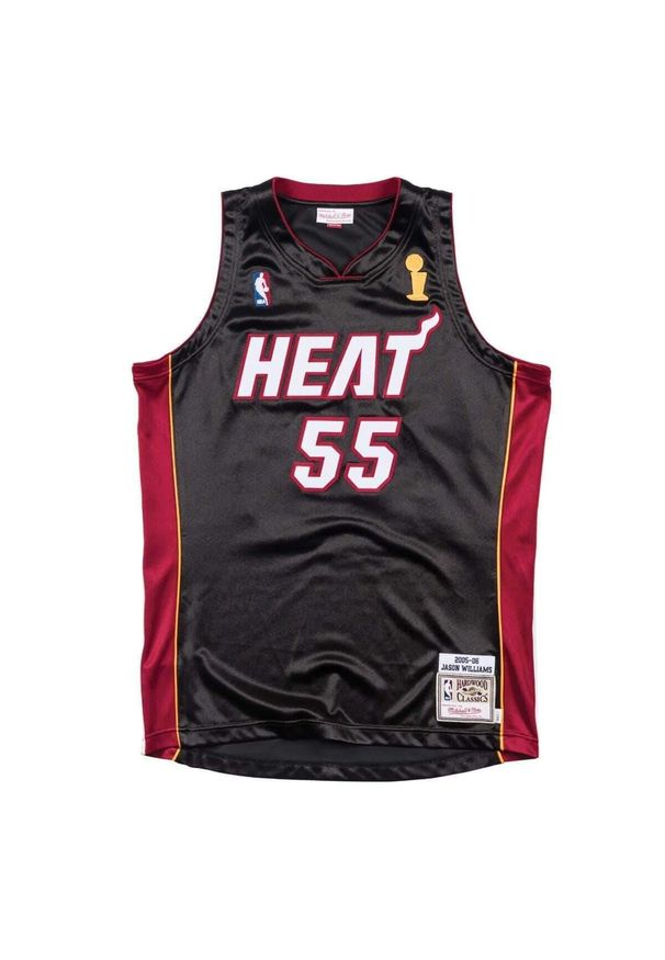 Mitchell & Ness - Jersey Miami Heat NBA Authentic. Kolor: czarny. Materiał: jersey. Sport: koszykówka