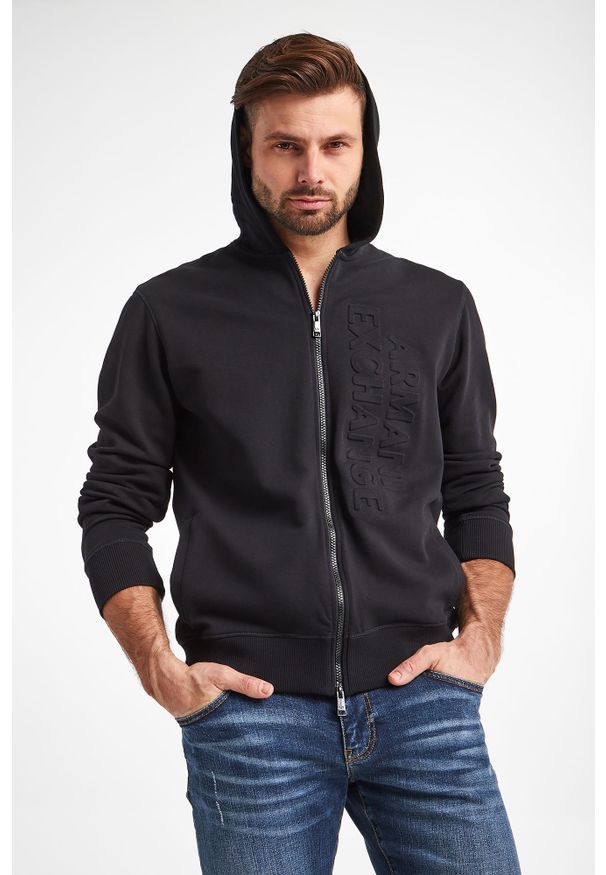 Armani Exchange - BLUZA ARMANI EXCHANGE. Typ kołnierza: kaptur. Długość rękawa: długi rękaw. Długość: długie