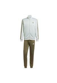 Adidas - Dres Sportswear Basic 3-Stripes French Terry. Kolor: wielokolorowy, beżowy, szary. Materiał: dresówka