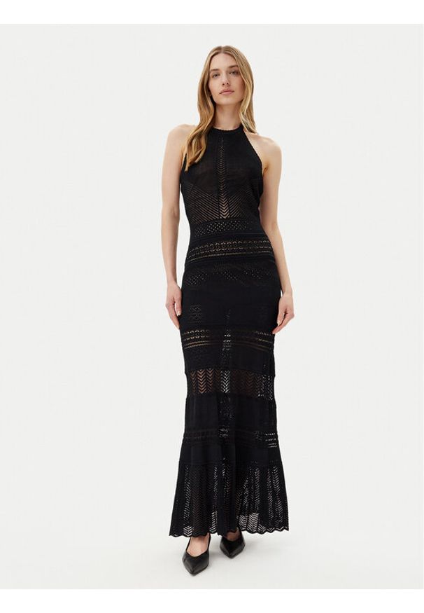 TwinSet - TWINSET Sukienka dzianinowa 251TT3105 Czarny Slim Fit. Kolor: czarny. Materiał: syntetyk