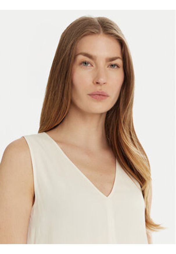 Marella Top Ginnico 2515161051 Écru Regular Fit. Materiał: jedwab