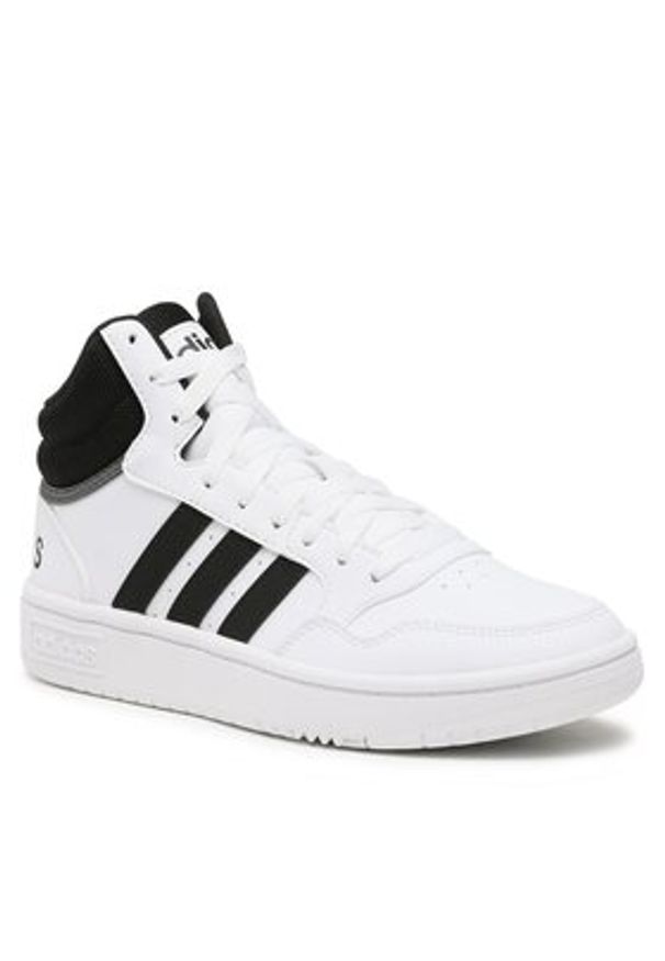 Adidas - adidas Sneakersy Hoops 3.0 Mid Classic Vintage Shoes GW3019 Biały. Kolor: biały. Materiał: skóra