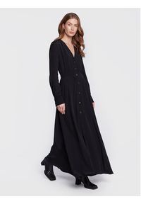 Sisley Sukienka koszulowa 4B5FLV01P Czarny Regular Fit. Kolor: czarny. Materiał: wiskoza. Typ sukienki: koszulowe #3