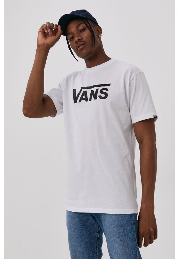 Vans - T-shirt VN000GGGYB21-whitBLA. Okazja: na co dzień. Kolor: biały. Materiał: dzianina. Wzór: nadruk. Styl: casual