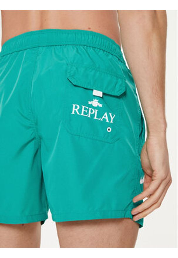 Replay Szorty kąpielowe LM1119.000.82972 Zielony Regular Fit. Kolor: zielony. Materiał: syntetyk