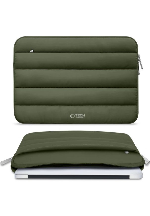 TECH-PROTECT - Etui Tech-Protect Fluffy 13-14'' zielony. Kolor: zielony. Materiał: materiał. Styl: elegancki, casual