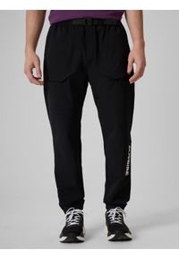 4f - 4F Spodnie casual męskie - czarna L. Okazja: na co dzień. Kolor: czarny. Materiał: tkanina. Styl: casual #2