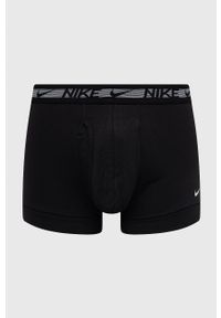 Nike bokserki (3-pack) męskie kolor czarny. Kolor: czarny. Materiał: tkanina, poliester, skóra, włókno #7