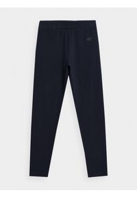 4f - 4F Legginsy dzianinowe dziewczęce 122 (6-7 lat). Okazja: na co dzień. Kolor: niebieski. Materiał: dzianina. Sezon: lato. Styl: casual