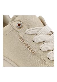 CheBello - Złote Półbuty Chebello Modne Obuwie Damskie. Okazja: na co dzień. Zapięcie: sznurówki. Kolor: złoty. Materiał: materiał. Styl: casual, klasyczny, elegancki #6