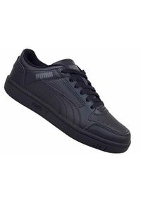 Buty do chodzenia dla dzieci Puma Rebound Joy LO JR. Zapięcie: sznurówki. Kolor: czarny. Materiał: materiał, tkanina, syntetyk, guma. Szerokość cholewki: normalna. Sport: turystyka piesza