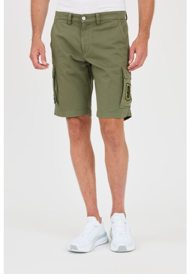 Aeronautica Militare - AERONAUTICA MILITARE Zielone męskie bermudy Frecce Tricolori, Rozmiar XXL. Kolor: zielony