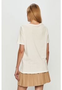 Jacqueline de Yong - T-shirt. Okazja: na co dzień. Kolor: biały. Materiał: bawełna, dzianina. Wzór: nadruk. Styl: casual #4