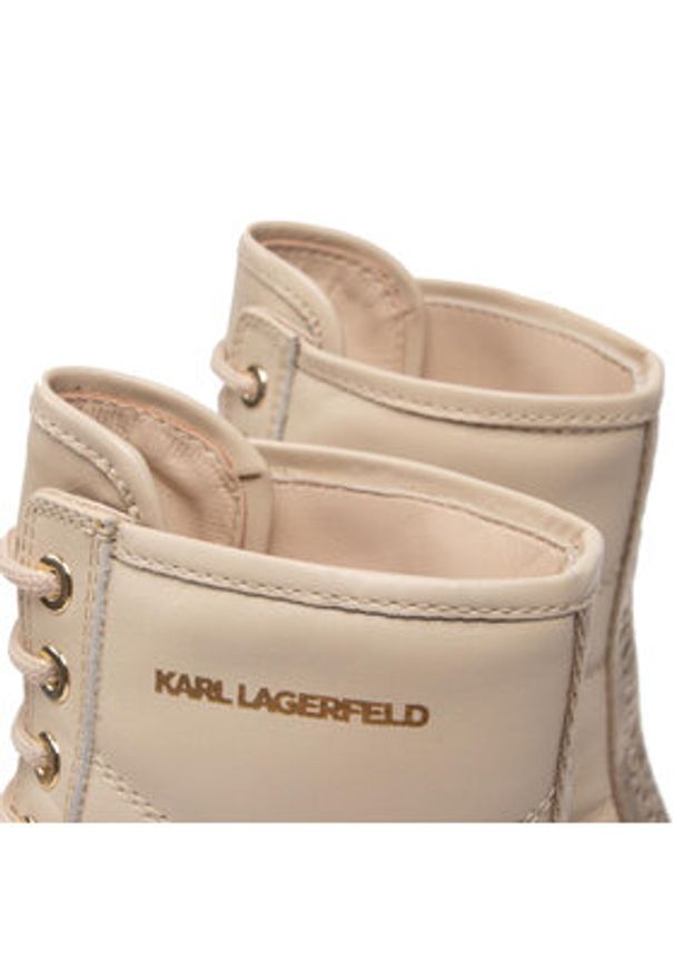 Karl Lagerfeld - KARL LAGERFELD Botki KL43250 Beżowy. Kolor: beżowy. Materiał: skóra