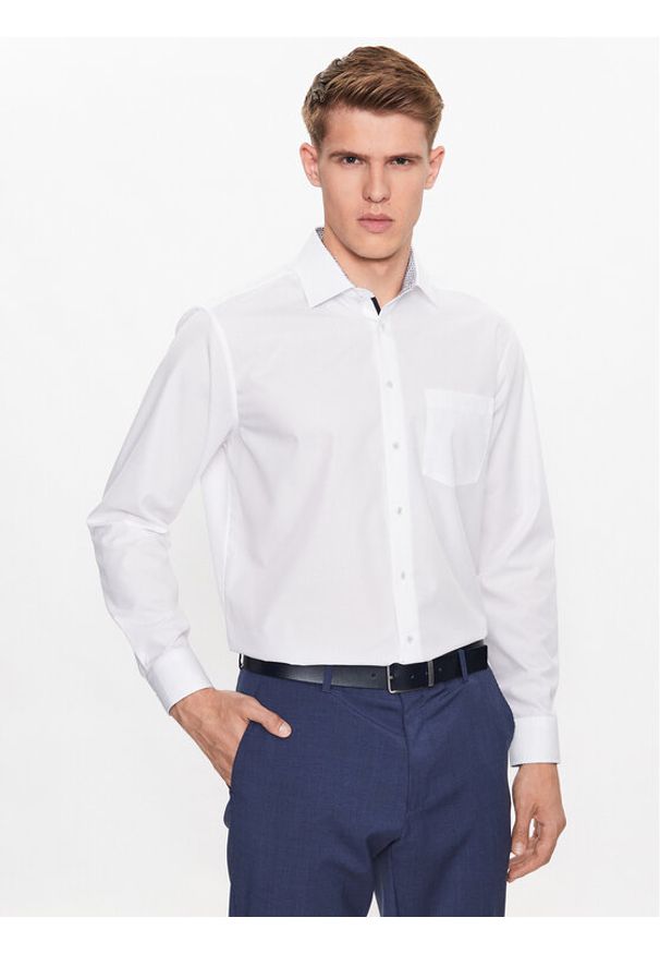 Seidensticker Koszula 01.153480 Biały Regular Fit. Kolor: biały. Materiał: bawełna