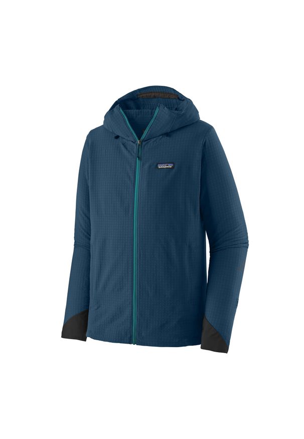 Kurtka softshell męska Patagonia R1 TechFace Hoody. Kolor: niebieski. Materiał: softshell. Sport: turystyka piesza