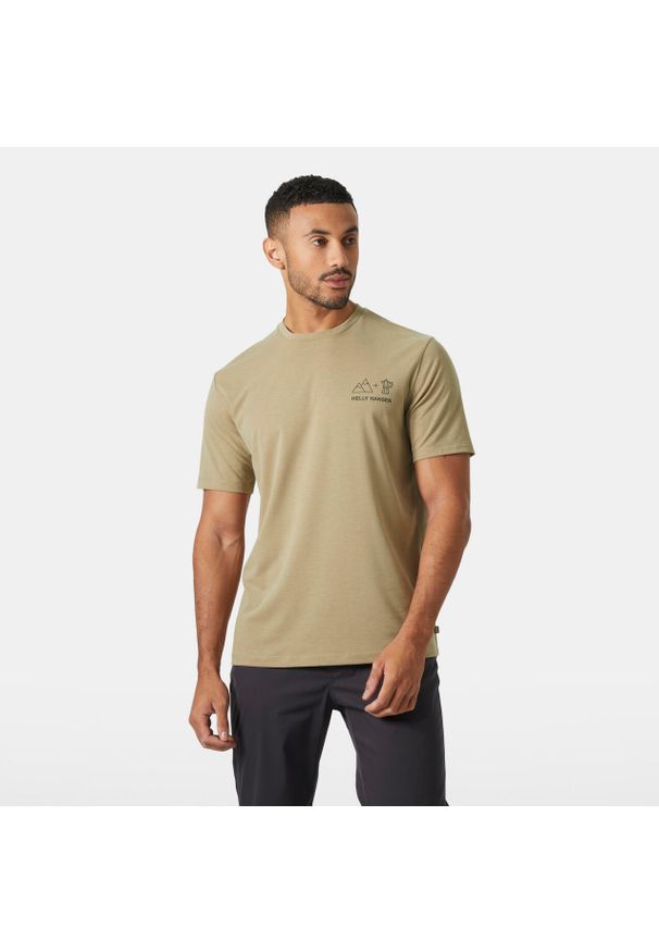 Koszulka Helly Hansen Skog Graphic. Kolor: brązowy. Sport: turystyka piesza