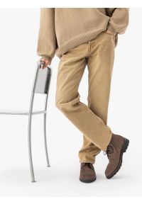 Ryłko - Szare trzewiki ze skóry welurowej. Kolor: szary. Materiał: skóra, welur. Obcas: na obcasie. Styl: klasyczny, elegancki, street #1