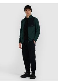 4f - 4F Polar ze stójką regular męski - zielony S. Typ kołnierza: kołnierzyk stójkowy. Kolor: zielony. Materiał: polar. Sport: wspinaczka #2