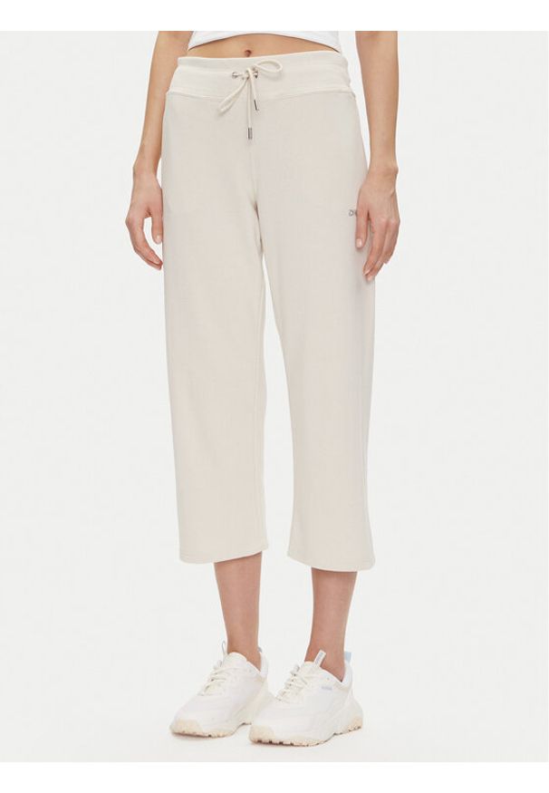 DKNY Sport Spodnie dresowe DP5P3624 Beżowy Regular Fit. Kolor: beżowy. Materiał: bawełna