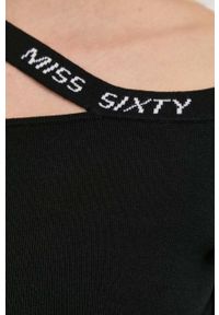 Miss Sixty sweter damski kolor czarny. Typ kołnierza: dekolt hiszpanka. Kolor: czarny. Materiał: dzianina. Długość rękawa: długi rękaw. Długość: długie #5