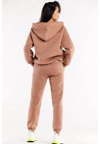 Infinite You - Luźna bluza z kapturem rozpinana z kieszeniami beż. Okazja: na spacer, na co dzień. Typ kołnierza: kaptur. Kolor: beżowy. Materiał: elastan, bawełna, skóra, materiał. Długość rękawa: długi rękaw. Długość: długie. Styl: casual, elegancki, klasyczny #2