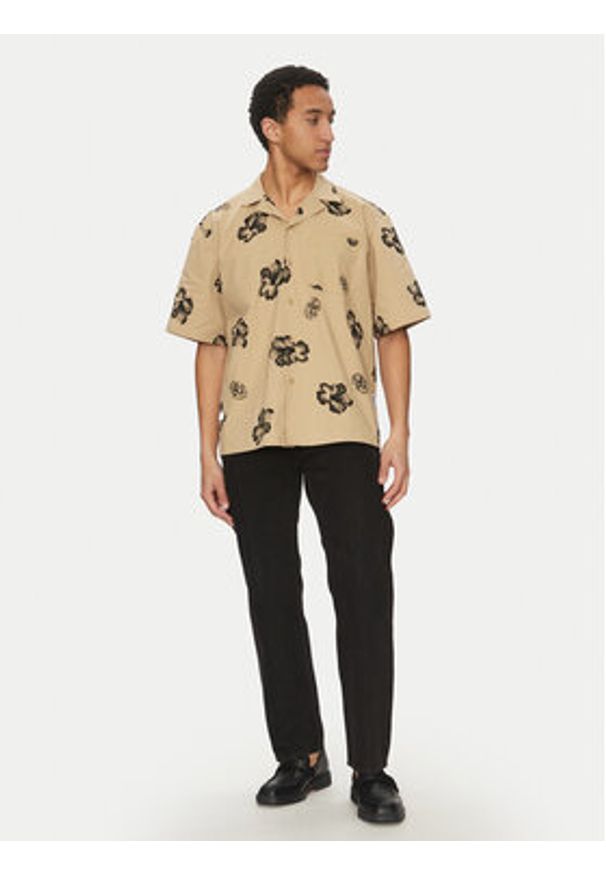 Hugo - HUGO Koszula Eligino 50539135 Beżowy Relaxed Fit. Kolor: beżowy. Materiał: bawełna