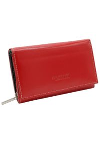 4U CAVALDI - Portfel skórzany 4U Cavaldi RD-21-GCL czerwony. Kolor: czerwony. Materiał: skóra. Wzór: kolorowy