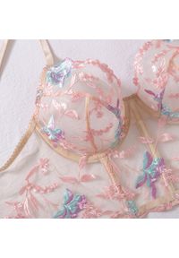 Intica - Komplet bielizny z gorsetowym biustonoszem i haftem na romantyczne wieczory Senija. Kolor: beżowy. Materiał: materiał. Wzór: haft #8