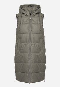 Born2be - Ciemnoszara Pikowana Kamizelka z Kapturem i Obustronnym Suwakiem Trilasa. Typ kołnierza: kaptur. Kolor: szary. Styl: elegancki #5