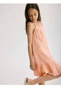 Reserved - Muślinowa sukienka na ramiączkach - pomarańczowy. Kolor: pomarańczowy. Materiał: bawełna. Długość rękawa: na ramiączkach #1