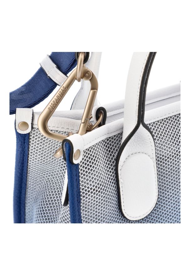 Granatowa Torebka Hispanitas Stylowy Kuferek Damskie. Kolor: biały. Wzór: gradientowy. Styl: elegancki