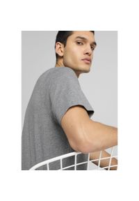 Puma - Męska koszulka Essentials z logo No. 1 PUMA Medium Gray Heather. Kolor: szary. Materiał: guma. Wzór: nadruk