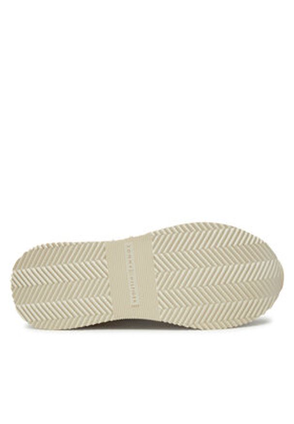 TOMMY HILFIGER - Tommy Hilfiger Sneakersy Lux Monogram Runner FW0FW08387 Biały. Kolor: biały. Materiał: skóra