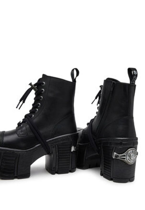 NEW ROCK Botki M-TM001-C4 Czarny. Kolor: czarny. Materiał: skóra. Styl: rockowy