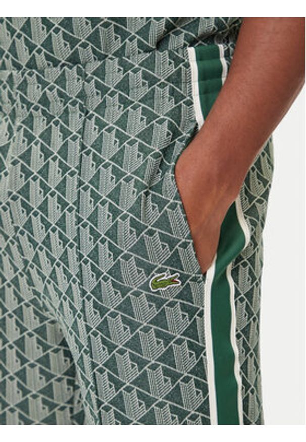 Lacoste Spodnie dresowe XH1440 Zielony Regular Fit. Kolor: zielony. Materiał: syntetyk