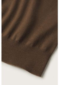 Mango Man - Sweter wełniany Willyt. Typ kołnierza: golf. Kolor: brązowy. Materiał: wełna #5